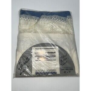 VTG Country Lane Petticoat Ballon Valance Blue/White Lace Cottagecore 66"X16"